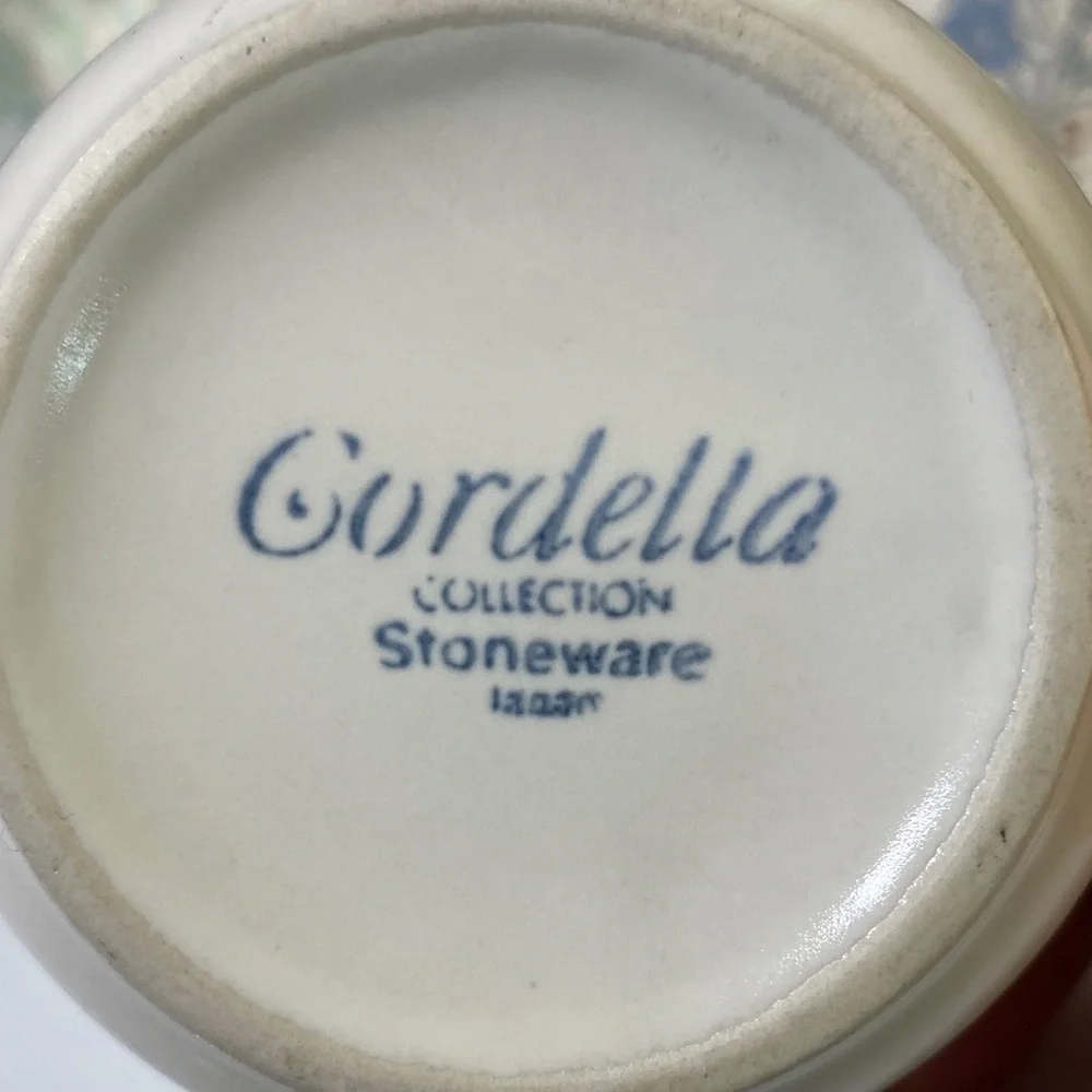 Cordella Collection Stoneware Blue & Cream Floral Mugs Set Of 4 Tea Coffee Cups - Picture 7 of 7